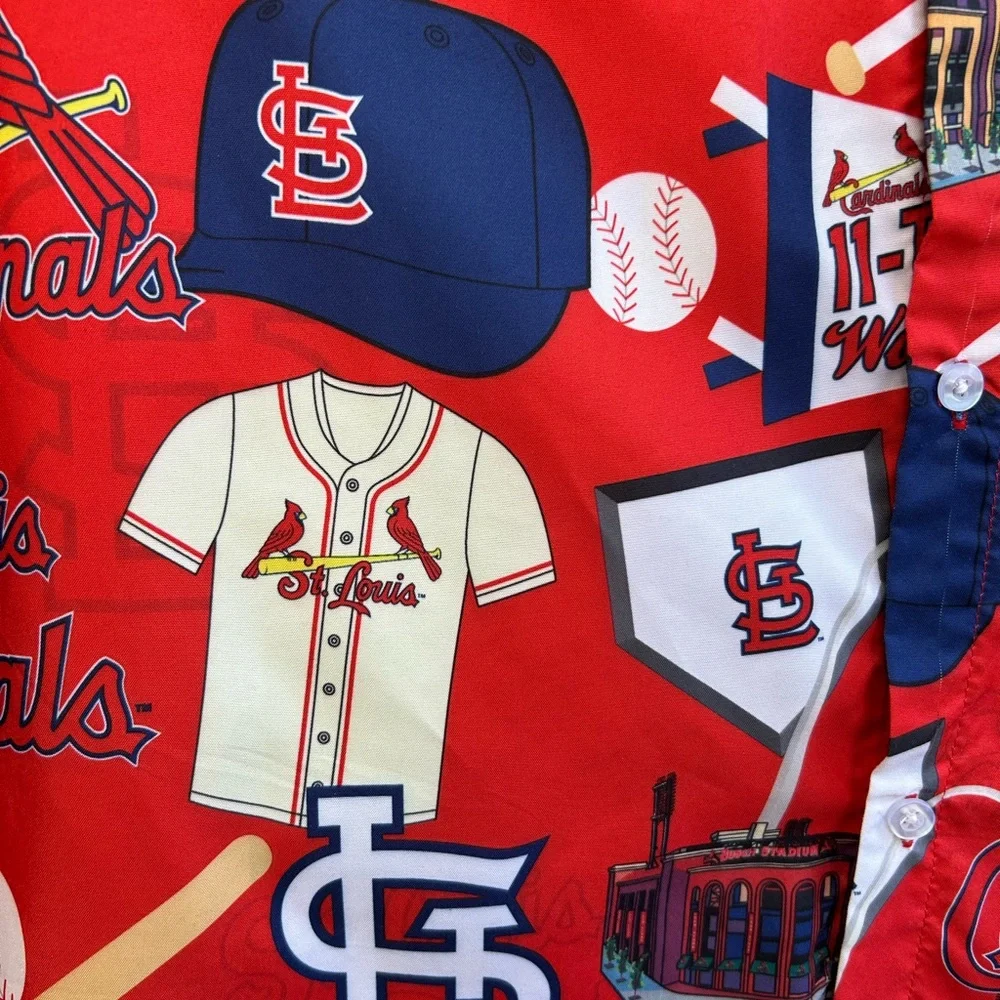 St. Louis Cardinals MLB Major League Baseball Short Sleeve Button Down Shirt - Picture 6 of 11